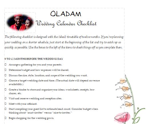 Wedding Planner Checklist
